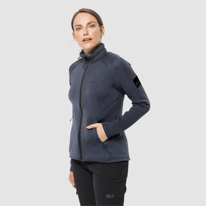 Chamarra Polar Jack Wolfskin Athletic Collar Mujer Azul Marino Mexico-5297683